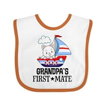Inktastic Grandpa First Mate Grandchild Sailing Boys or Girls Baby Bib