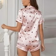 thumbnail image 4 of Ichuanyi Womens Silk Satin Pajamas Set Two-Piece Sleepwear Loungewear Button-Down Sets, 4 of 4