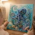 thumbnail image 4 of Ocean Theme Pearl Art DIY Kit,Blue Ringed Octopus 3D Diamond Painting Crafts For Adults,DIY Pearl Mosaic Wall Art Set With Rhinestones,Coastal Home Decor Gift For Beginners, 4 of 6