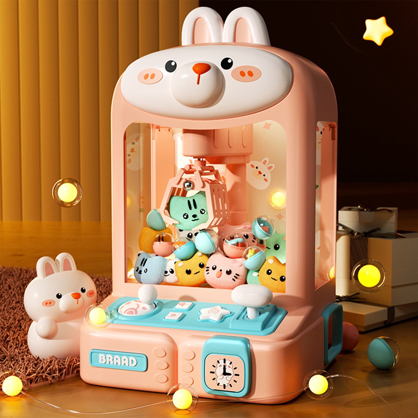 CYBIBO Claw Machine for Kids, Mini Claw Machine, Kids Claw Machine, Mini Home Crane Machine Toys, Electronic Arcade Game Dispenser Toy for Girls Boys Gift - Rabbit