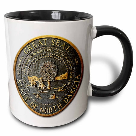 

Great Seal of North Dakota (PD-US) 11oz Two-Tone Black Mug mug-55283-4