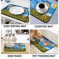 thumbnail image 4 of Washable Rubber Sunflower Cute Floral Dish Drying Mats for Kitchen Counter Home Large Coffee Bar Pad Accessories and Decor for Utensils Stemware 19.5''x12'', 4 of 7