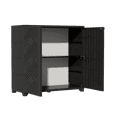 thumbnail image 4 of Space-Saving Outdoor Storage Unit - 3-Shelf Weatherproof Cabinet with Modern Geometric Doors (Contains one shelf)​ - Black, 4 of 7