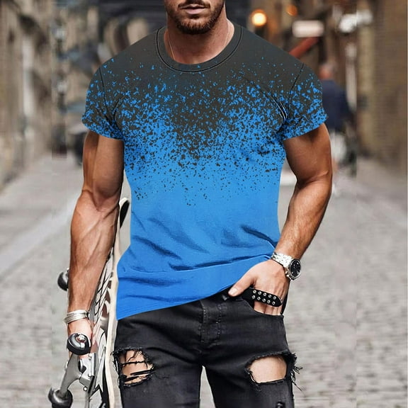 WAENQINLA Big and Tall Shirts for Men Workout Gym Crewneck Short Sleeve Muscle Shirt Casual Stylish Graphic Tees,M-5XL