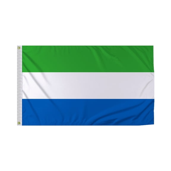 Promopatriot Sierra Leone Country Flag 3x5 Ft Outdoor Nylon Double Stitched Edges Canvas Header Brass Grommets 3'x5' Sierra Leone