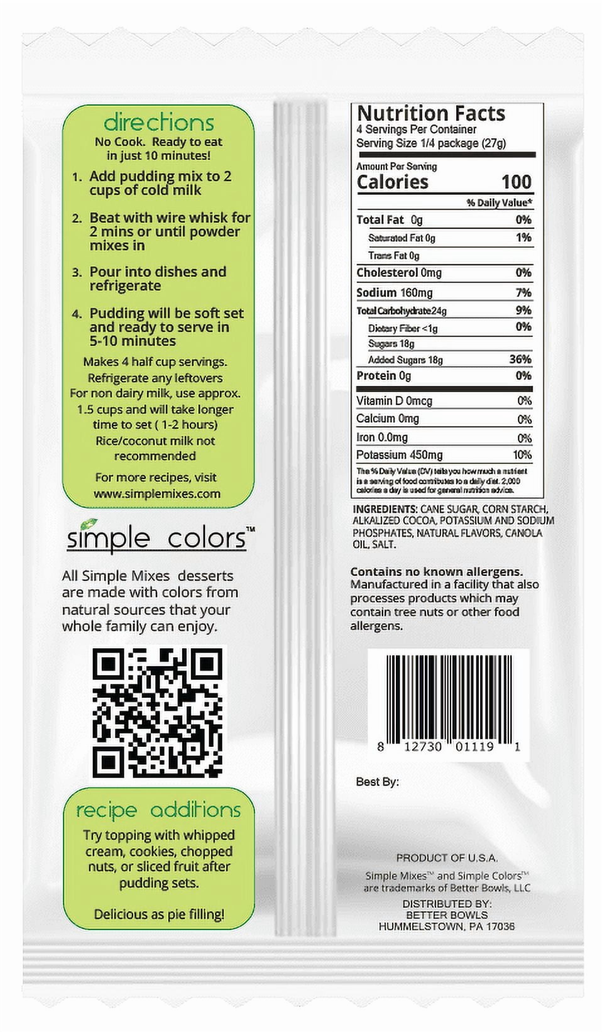 (6 pack) Simple Mixes Natural Salted Caramel Instant Pudding Mix & Pie Filling ,  3.4oz Pouch, 4 servings