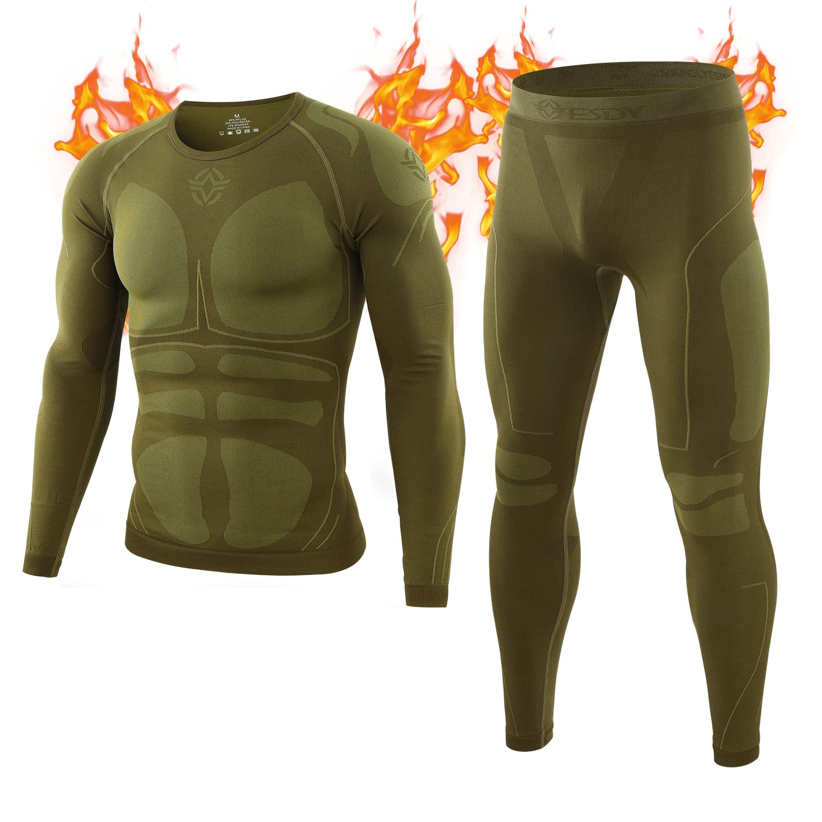 MeetHoo Men's Thermal Underwear, Ski Compression Long Johns Set Base