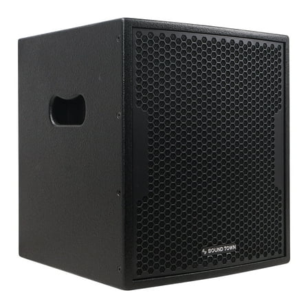 Sound Town 800 Watts 12" Powered Subwoofer with 2 Speaker Outputs, Plywood Enclosure, Black (CARPO-12DSPW)