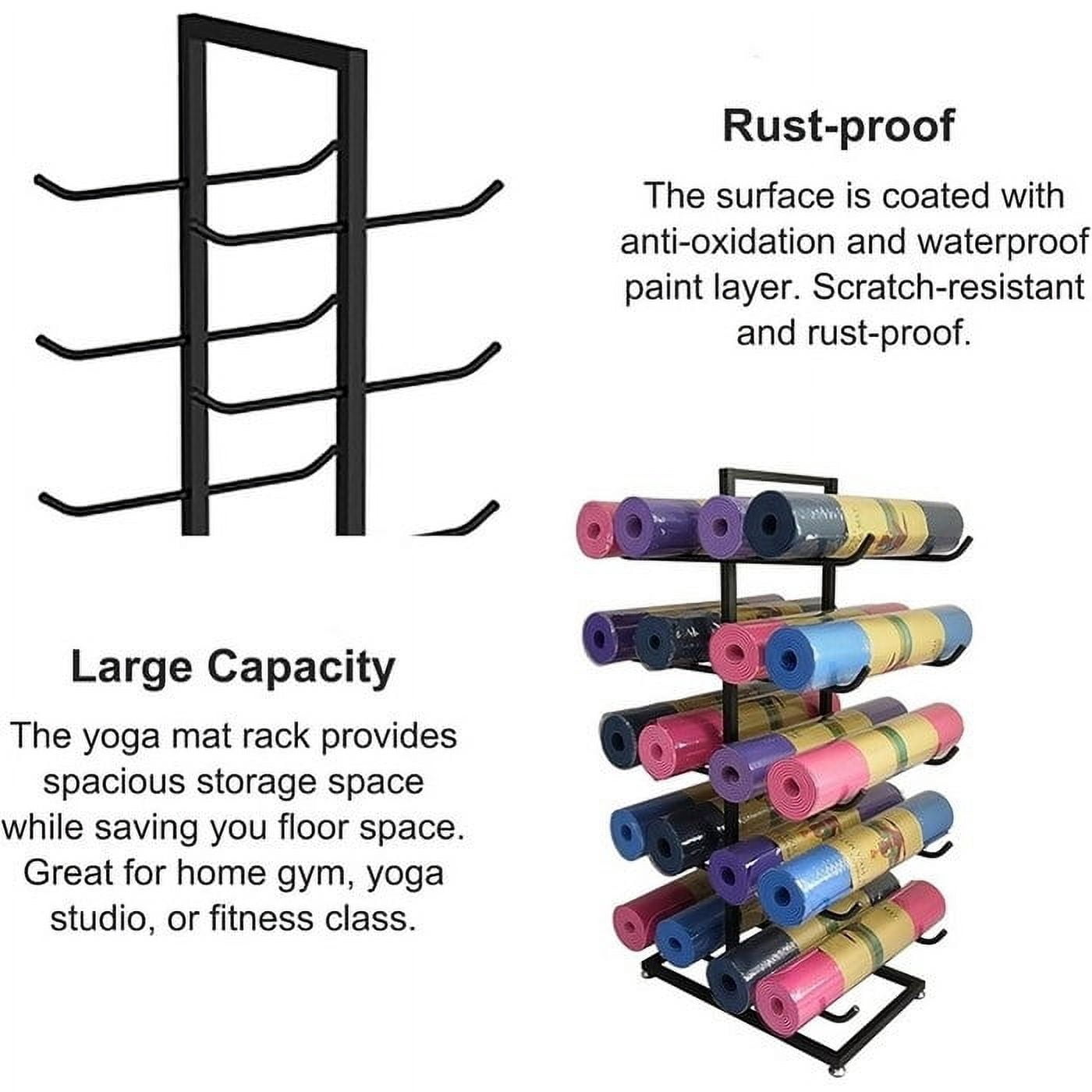 Yoga Mat Holder Wall Mount, Home Gym Storage For Storing Fitness, Yoga Mat Rack For Hanging Foam Rollers And Resistance Bands