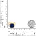 thumbnail image 5 of Gem Stone King 6.88 Ct Octagon Blue Created Sapphire 18K Yellow Gold Plated Silver Ring, 5 of 6