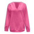 thumbnail image 5 of Lightweight V Neck Sweatshirts for Women 2025 Long Sleeve Casual Plain Sweatshirt Pullover Tops Fall Winter Outfits, 5 of 6