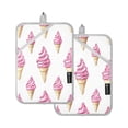 thumbnail image 7 of Yayeee Pot Holders Kitchen Heat Resistant with Pockets 7"x9.8" Cotton Oven Cooking Hot Pads, Pink Cartoon Ice Cream, 7 of 7