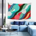 thumbnail image 5 of Retro Waves Polka Dots Tapestry, Abstract Colorful Wall Hanging Tapestries Dorm Room Home Decor, 60" x 40", 5 of 7