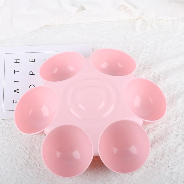 Pet Cat Dogs 6-grid Petals Bowls Multi-function Drinking Water Feeding Bowl Slow Eating Feeder Food Distribution Container He Qiyong unisex