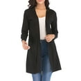 thumbnail image 1 of SHCKE Women's Long Sleeve Cardigans Casual Open Front Cardigan Shirt Lightweight Breathable Kimono Cardigans with Pockets Black, 1 of 7