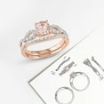 thumbnail image 6 of Everly Women's Morganite 10k Rose Gold Bridal Set, 6 of 9
