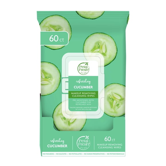Toallitas desmaquillantes Petal Fresh Cucumber, 60 unidades