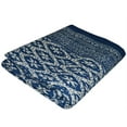 thumbnail image 3 of Indian Blue Ikat Print cotton kantha quilt Bedding throw sofa coverlet bedspread single size Handmade vintage blanket, 60 X 90 Inches, 3 of 5