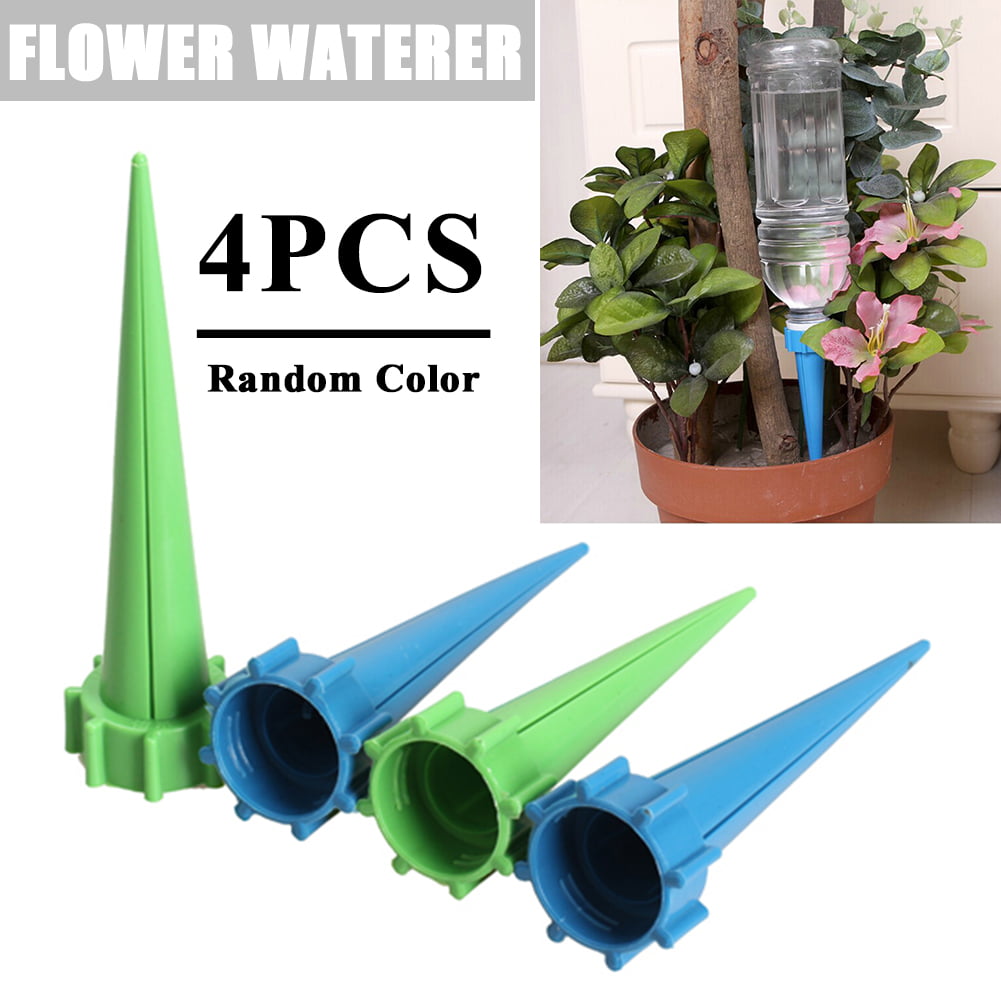 Random Garden Watering Spikes Automatic Cone Waterer Indoor Outdoor Control Drip Water Bottle Irrigation System 4 PCS 