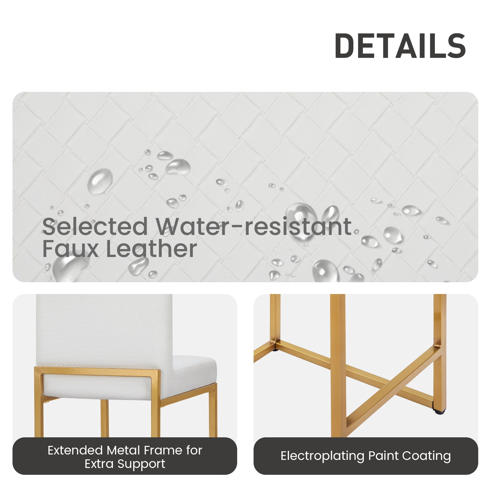 Sophia & William 24" Counter Height Bar Stools with High Backrest 3 Pack Comfortable Modern Counter Stools for Kitchen & Home, Plaid White