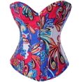 thumbnail image 1 of Femmes Vintage Floral Denim Corset Bustier Haut, 1 of 5