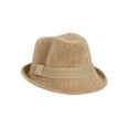 thumbnail image 2 of Womens Fuzzy Fedora w/ Band - Beige - Small/Medium, 2 of 4