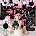 thumbnail image 4 of Born Two Rock Birthday Decorations for Girl Rock and Roll 2nd Birthday Party Supplies with Born Two Rock Background Guitar Balloon Black and Pink Balloon Arch for Rock Band Music Theme Party., 4 of 7