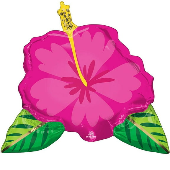 Pink Hibiscus Flower Balloon 27"