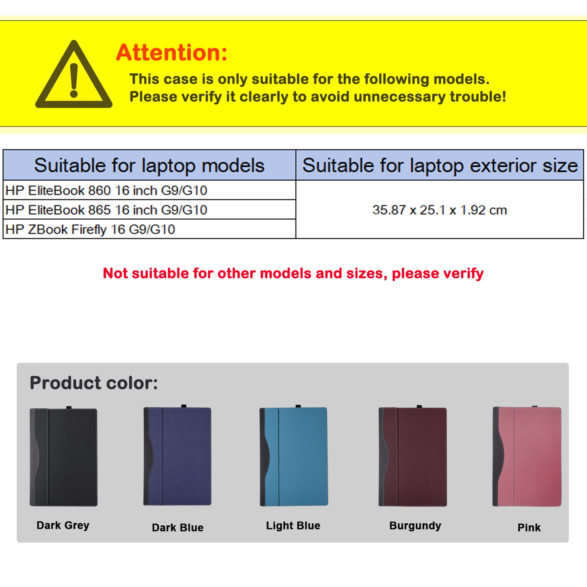 Laptop Case Cover for HP EliteBook 860 16 inch G9 G10 Sleeve&HP EliteBook 865 16 inch G9 G10&HP ZBook Firefly 16 G9 G10,Detachable PU leather Protective Shell Bag with Pen holder