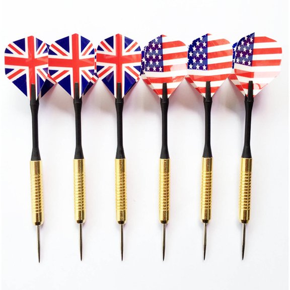 BESTSKY 1Set Darts,Stabilized Flight Darts Metal Tip,Portable Set Dart Flights,Black