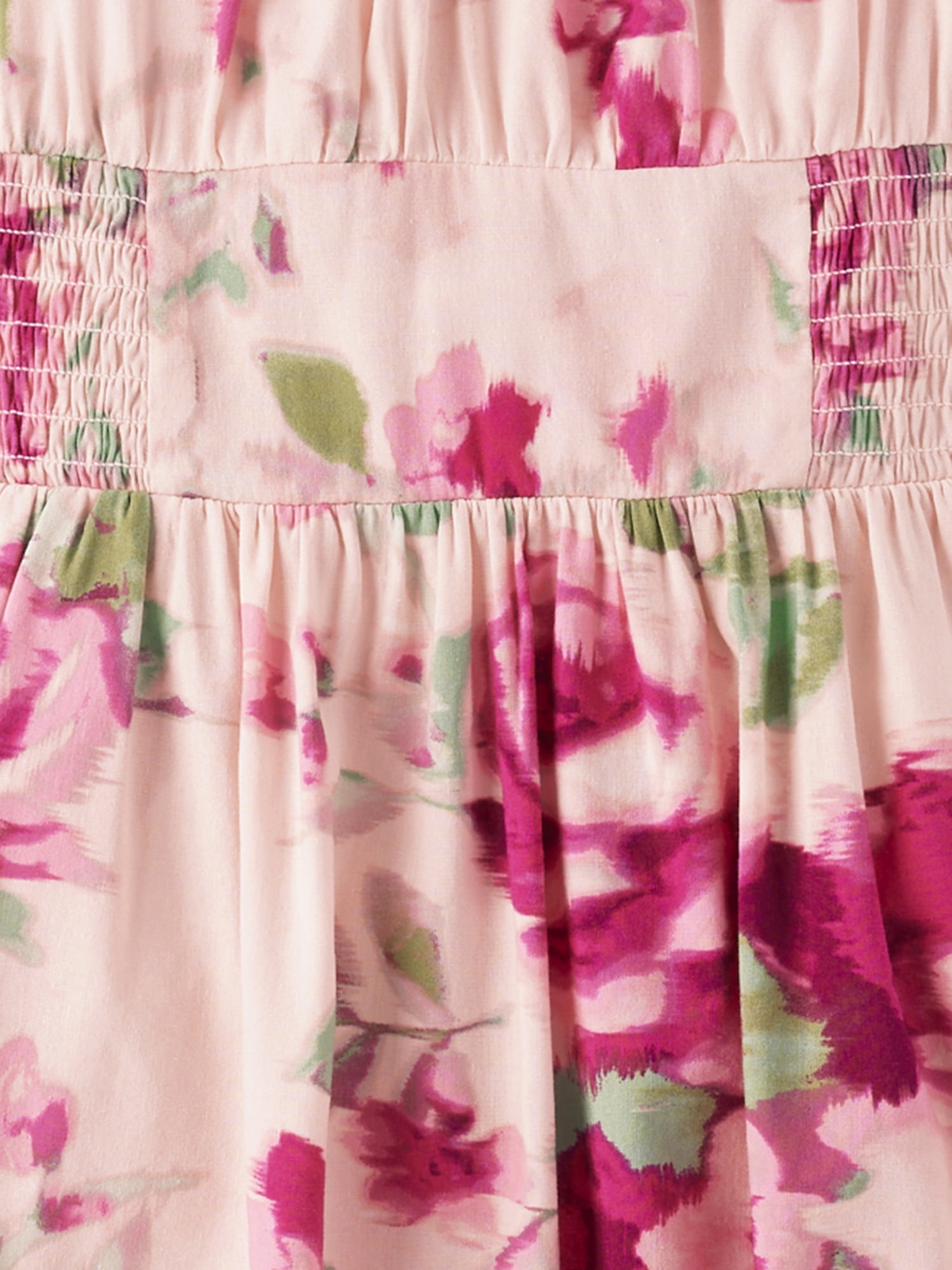 The Children's Place Girls Short Sleeve Floral Print Smocked Dress, Sizes XS-XXL