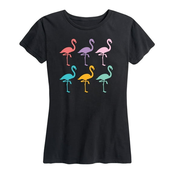 Instant Message - Rainbow Flamingos - Women's Short Sleeve Graphic T-Shirt