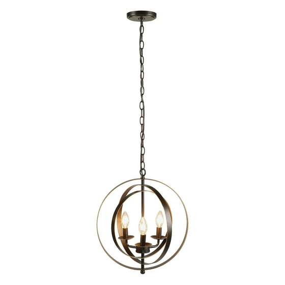 Antique Bronze Finished 3 Light Orb Chandelier Foyer Three Antique Bronze Finished 3 Light Orb Chandelier Foyer Three Globe