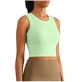 thumbnail image 1 of Débardeur pour Femmes, Coussin de Poitrine Col Rond Couleur Unie Blouse de Sport, 1 of 6