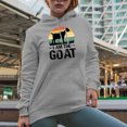 thumbnail image 2 of Retro I Am the Goat, Confident Person Themed, Heather Grey Hooded Sweatshirt or Hoodie, Large, 2 of 5