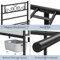 thumbnail image 7 of Yaheetech Twin XL Metal Bed Frame Scroll Headboard & Footboard, Black, 7 of 7