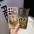 thumbnail image 3 of for Samsung Galaxy S25 Ultra Case with Kickstand, Foldable Butterfly Woman Girls Bling Diamond Mirror Back Golden Plated Shockproof Protection Soft Elegant Cute Cover for S25 Ultra 6.9", Pink, 3 of 11