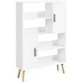 thumbnail image 1 of Yaheetech 4-Tier Modern Bookshelf with 2 Storage Cabinets and Open Display, White, 1 of 7