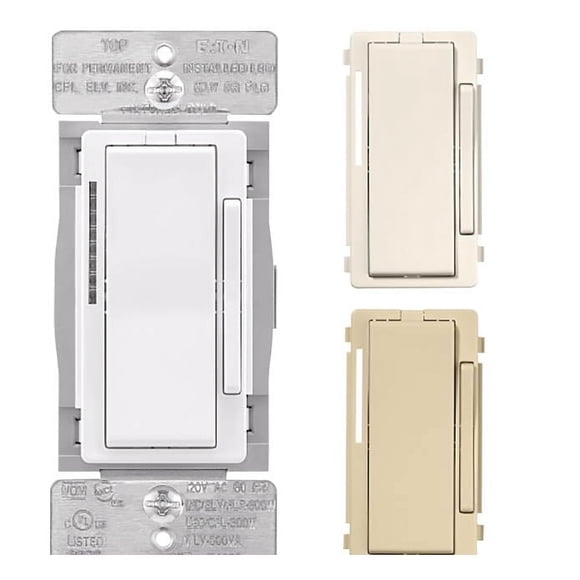 WACD-C2-BX-LW - DIMMER SLIDE 3-WAY 120V DECORA WHT/ALMOND/IVRY