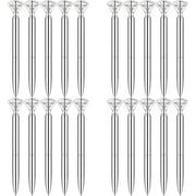PASISIBICK 20 Silver Diamond Pens Cute Beautiful Ballpoint Pens for Women Wedding Coworkers Crystal Gifts(20 PCS)