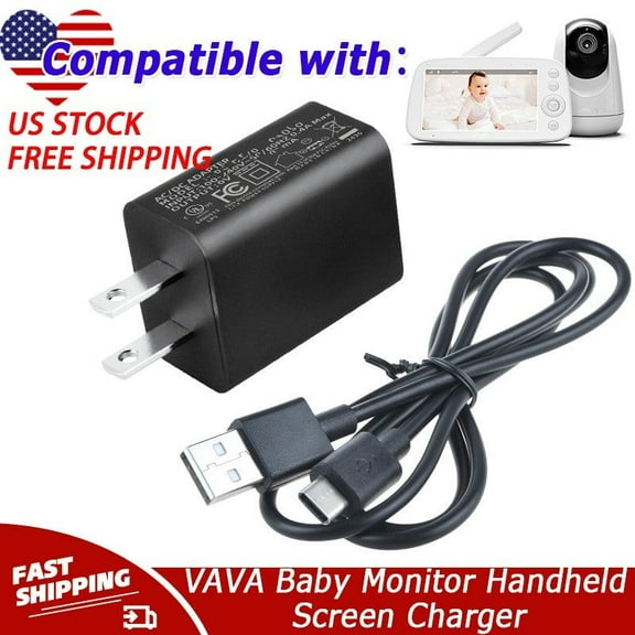 USB C Power Cord 5V Charger Compatible with VAVA Baby Monitor Handheld Screen Adapter