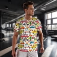 thumbnail image 3 of Wukai Transports with Animals Print Men's Short-Sleeved Mesh T-Shirt,Quick-Dry Short Sleeve Workout T-Shirt-X-Small, 3 of 8