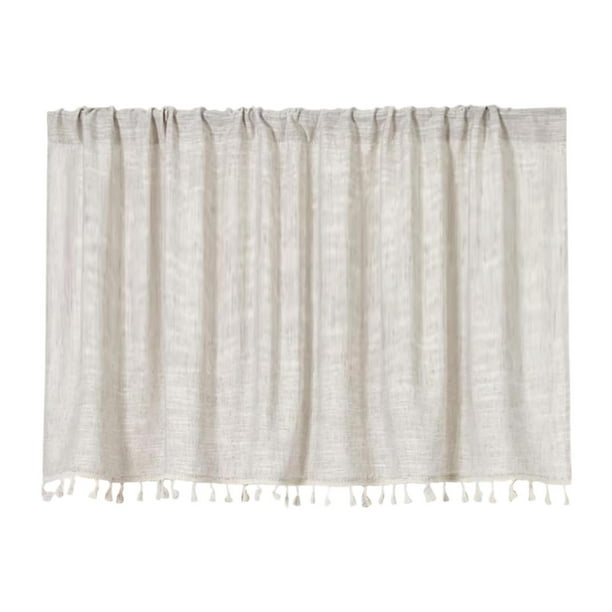 Cortina cenefa para ventana de cocina, decoración del hogar, cenefas opacas, bolsillo para varilla 140x91cm