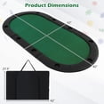 thumbnail image 3 of Gymax 84'' x 42'' 10-Player Foldable Padded Poker Table Top w/ Carrying Bag Cup Holders Green, 3 of 10