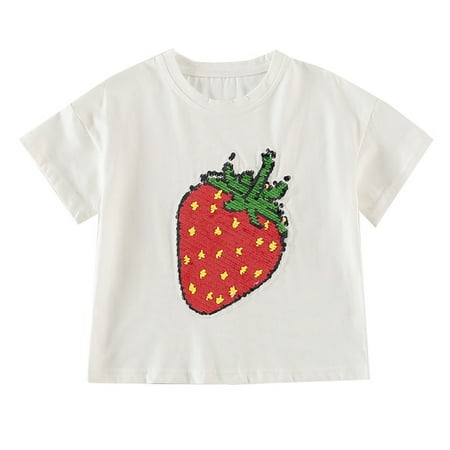 

Pimfylm Blouses For Girls Fashion 2023 Girls Short Sleeve V-Neck T-Shirt Tee White 3-4 Years
