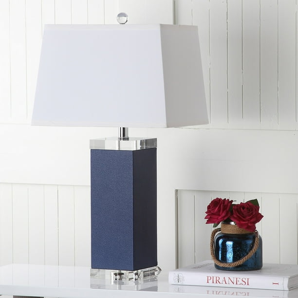 Safavieh Deco 27Inch High Leather Table Lamp, Navy