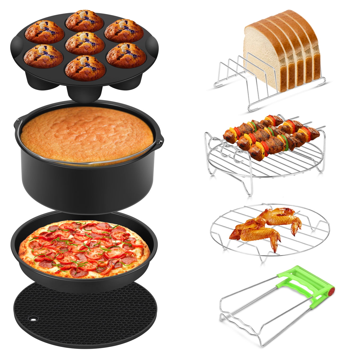  Air Fryer Accessories Set 12pcs Compatible for 4, 4.2, 5, 5.5,  5.8 QT Gowise Cosori Phillips Ninja Cozyna Air Fryer: Home & Kitchen