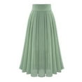 thumbnail image 2 of yillto Womens Chiffon Skirts Summer Causal Pleated High Waist A Lined Flowy Long Maxi Skirt for Women, 2 of 3