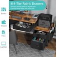 thumbnail image 6 of Computer Desk with Fabric File Drawers Cabinet, 57 Inch Home Office Desks with Filing Cabinet Printer Stand for Small Space, Study Writing Table PC Desks for Bedroom,Brown Black, 6 of 17