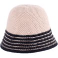 thumbnail image 5 of CoCopeaunts Winter Bucket Hats for Womens Foldable Fashion Splicing Color Stripe Warm Knitting Hat Outdoor Travel Sport Casual, 5 of 8